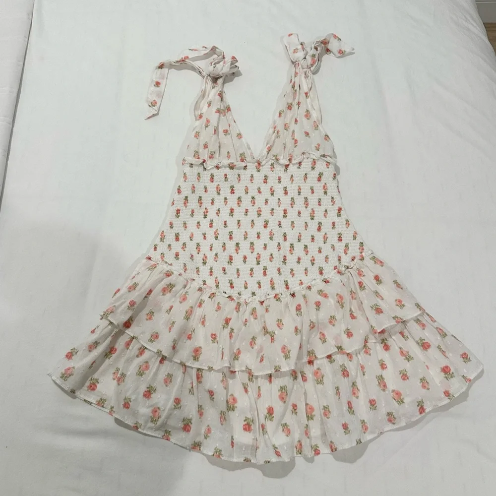 LoveShackFancy Rossi Floral Mini Dress (Small) - Picture 8 of 9